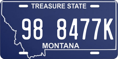 MT license plate 988477K