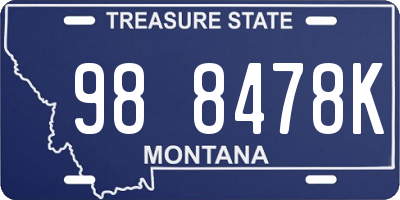 MT license plate 988478K