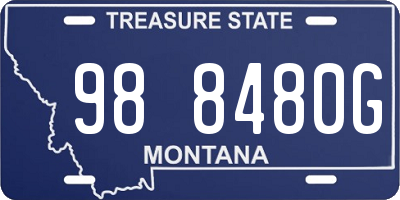 MT license plate 988480G