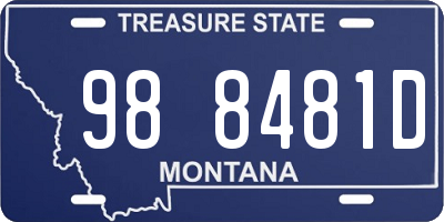 MT license plate 988481D