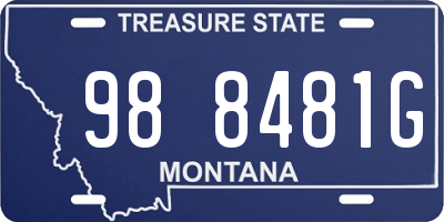 MT license plate 988481G