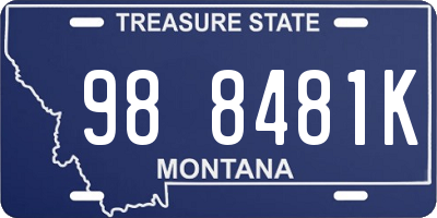 MT license plate 988481K
