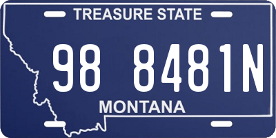 MT license plate 988481N