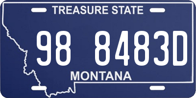 MT license plate 988483D
