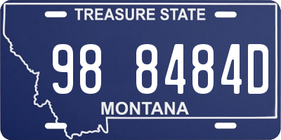 MT license plate 988484D