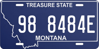 MT license plate 988484E