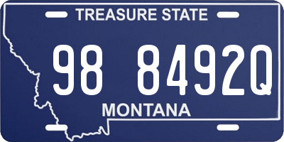 MT license plate 988492Q