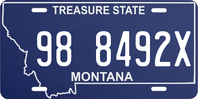 MT license plate 988492X