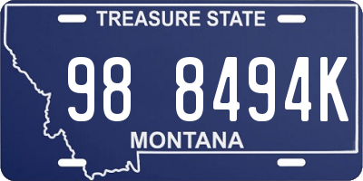 MT license plate 988494K