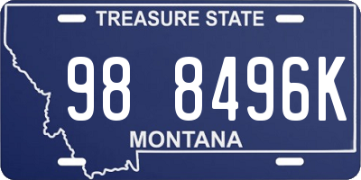 MT license plate 988496K