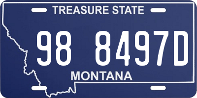 MT license plate 988497D