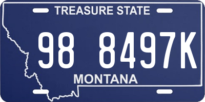 MT license plate 988497K