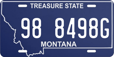 MT license plate 988498G