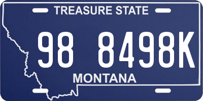 MT license plate 988498K