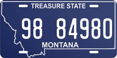 MT license plate 988498O