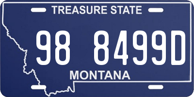 MT license plate 988499D