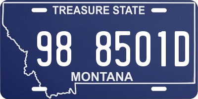MT license plate 988501D