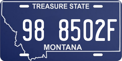 MT license plate 988502F