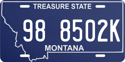 MT license plate 988502K