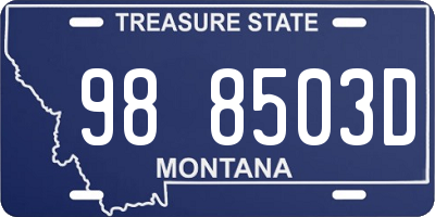MT license plate 988503D