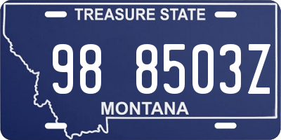 MT license plate 988503Z