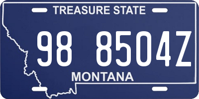 MT license plate 988504Z