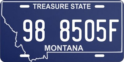 MT license plate 988505F