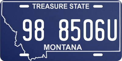 MT license plate 988506U