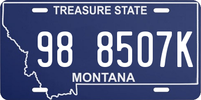 MT license plate 988507K