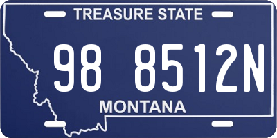 MT license plate 988512N