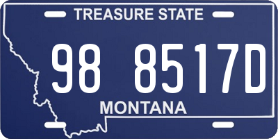 MT license plate 988517D