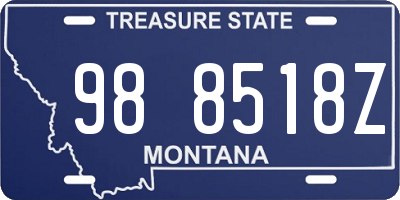 MT license plate 988518Z