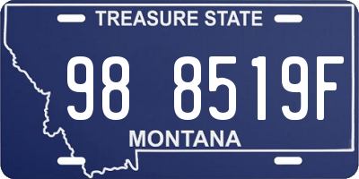 MT license plate 988519F