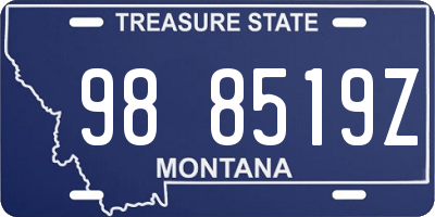 MT license plate 988519Z