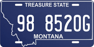 MT license plate 988520G