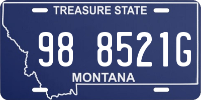 MT license plate 988521G