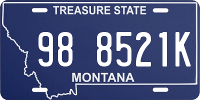 MT license plate 988521K