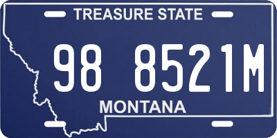 MT license plate 988521M