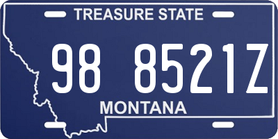 MT license plate 988521Z