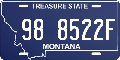 MT license plate 988522F