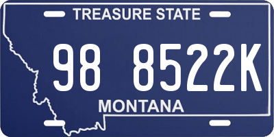 MT license plate 988522K