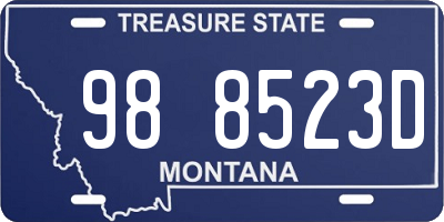 MT license plate 988523D