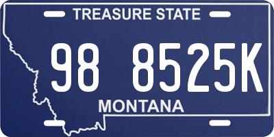 MT license plate 988525K