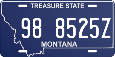 MT license plate 988525Z