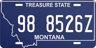 MT license plate 988526Z