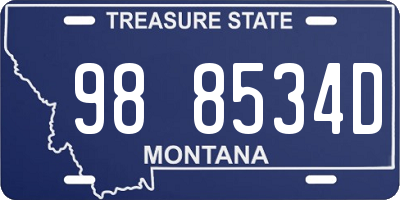 MT license plate 988534D