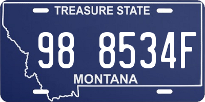 MT license plate 988534F