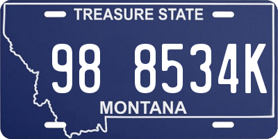 MT license plate 988534K