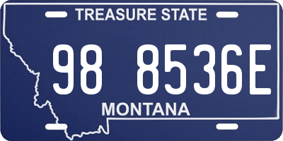 MT license plate 988536E