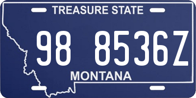 MT license plate 988536Z